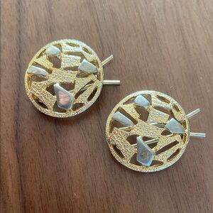 Vintage Gold and Silver Geometric Hair Clips